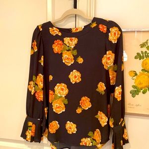 Floral dressy long sleeve top